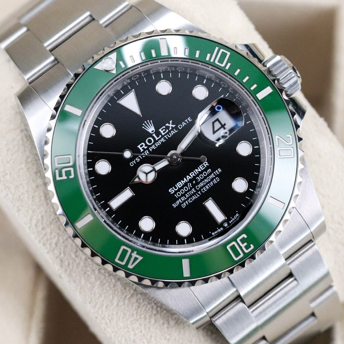 Rolex Submariner STARBUCKS Green Bezel Black Dial Oyster Steel Bracelet Sub Date 126610LV
