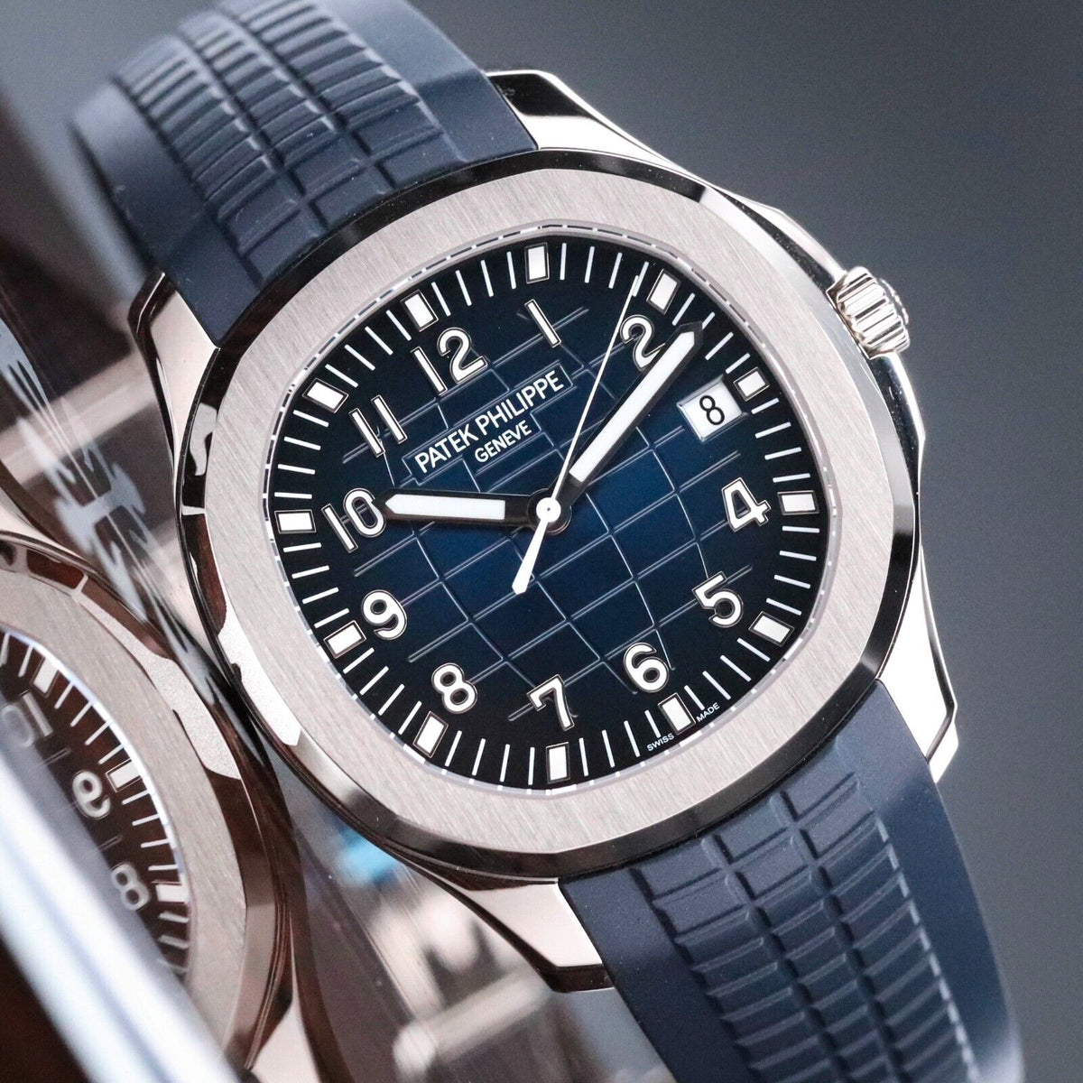Patek Philippe Aquanaut White Gold Blue Dial Blue Rubber Strap 42mm - 5168G-001 5168G