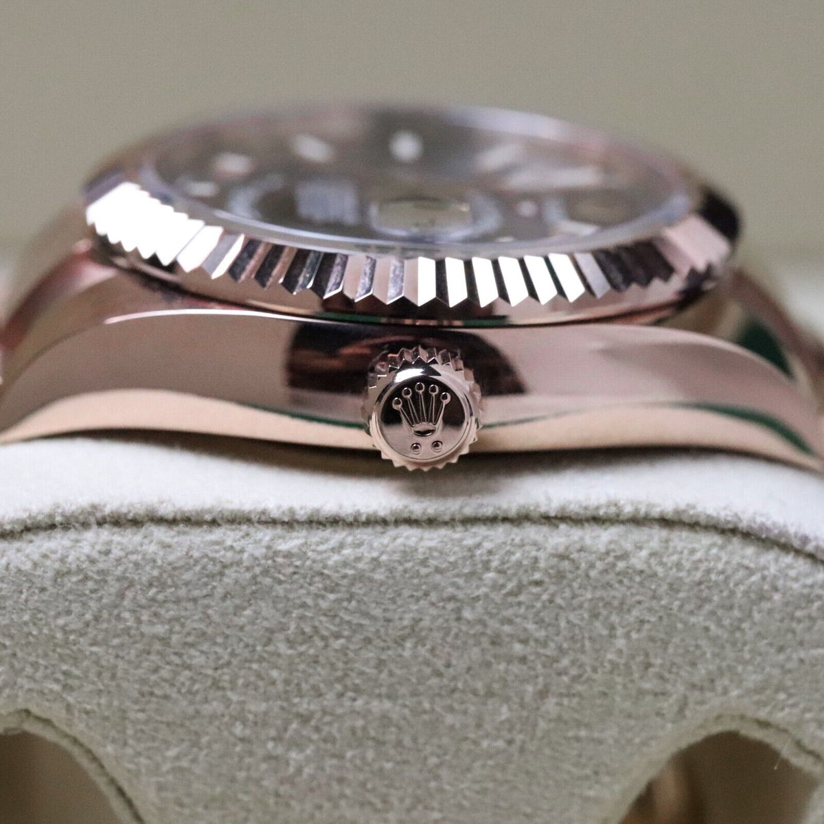 Rolex Sky-Dweller 18k Rose Gold Case Rhodium Gray Dial 42mm Fluted Oyster 326935