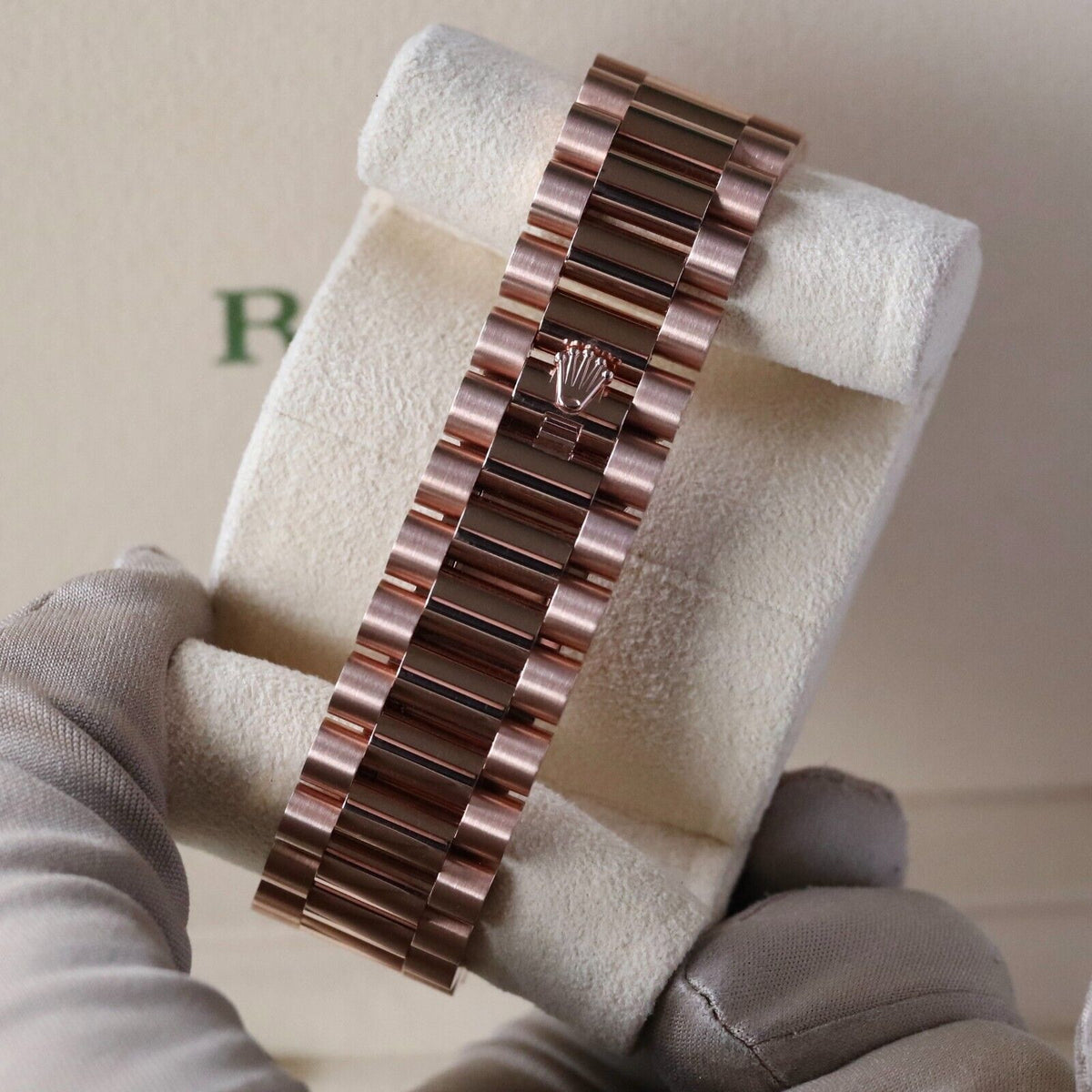 Rolex Day Date 40 Slate Ombre Gradient 18k Rose Gold Roman Smoked Dial 228235