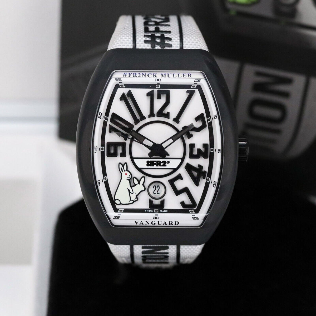 Franck Muller Vanguard 41mm FR2 Rabbits Carbon White Black V41SCDT Complete
