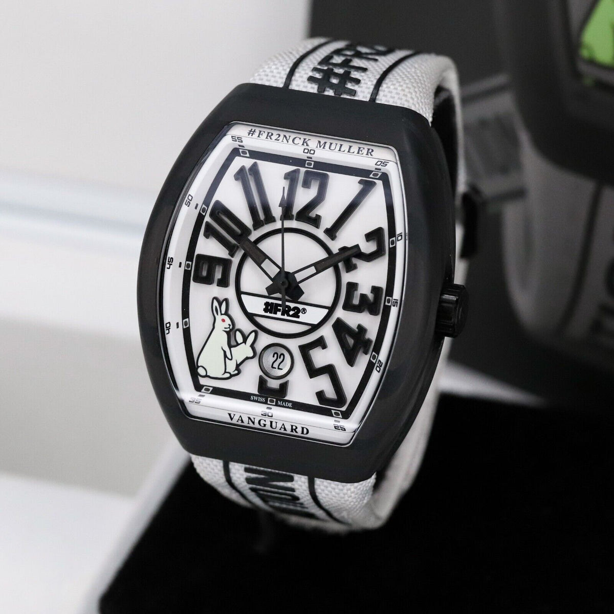 Franck Muller Vanguard 41mm FR2 Rabbits Carbon White Black V41SCDT Complete