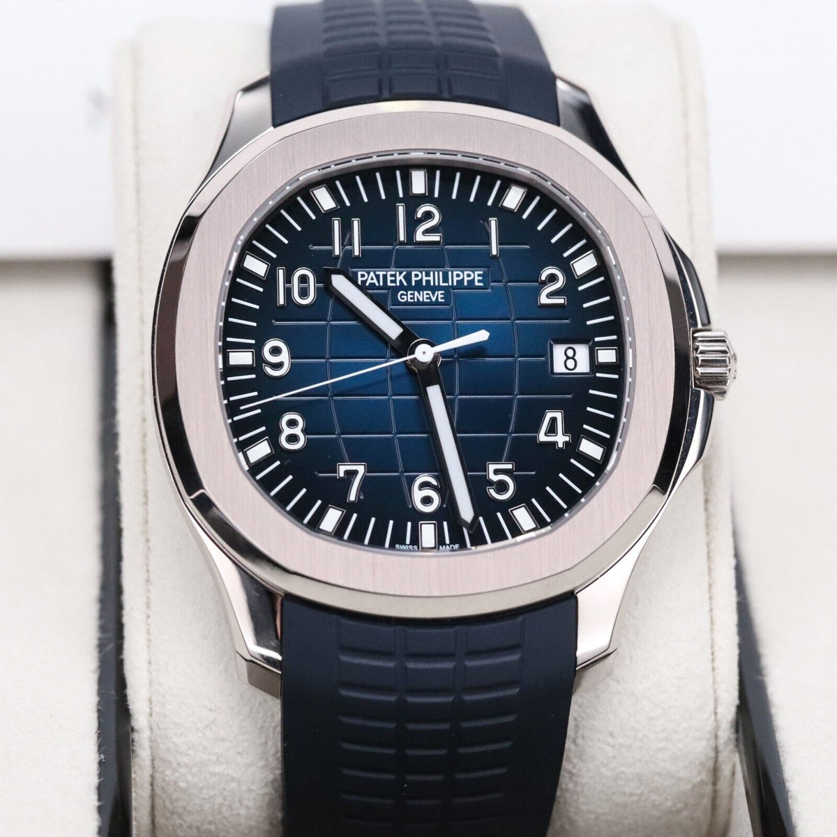 Patek Philippe Aquanaut White Gold Blue Dial Blue Rubber Strap 42mm - 5168G-001 5168G