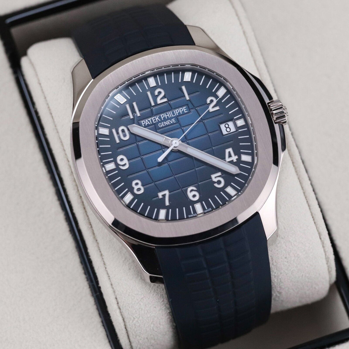Patek Philippe Aquanaut White Gold Blue Dial Blue Rubber Strap 42mm - 5168G-001 5168G