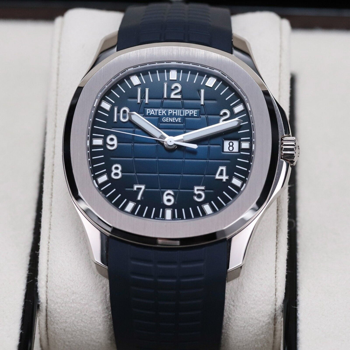 Patek Philippe Aquanaut White Gold Blue Dial Blue Rubber Strap 42mm - 5168G-001 5168G