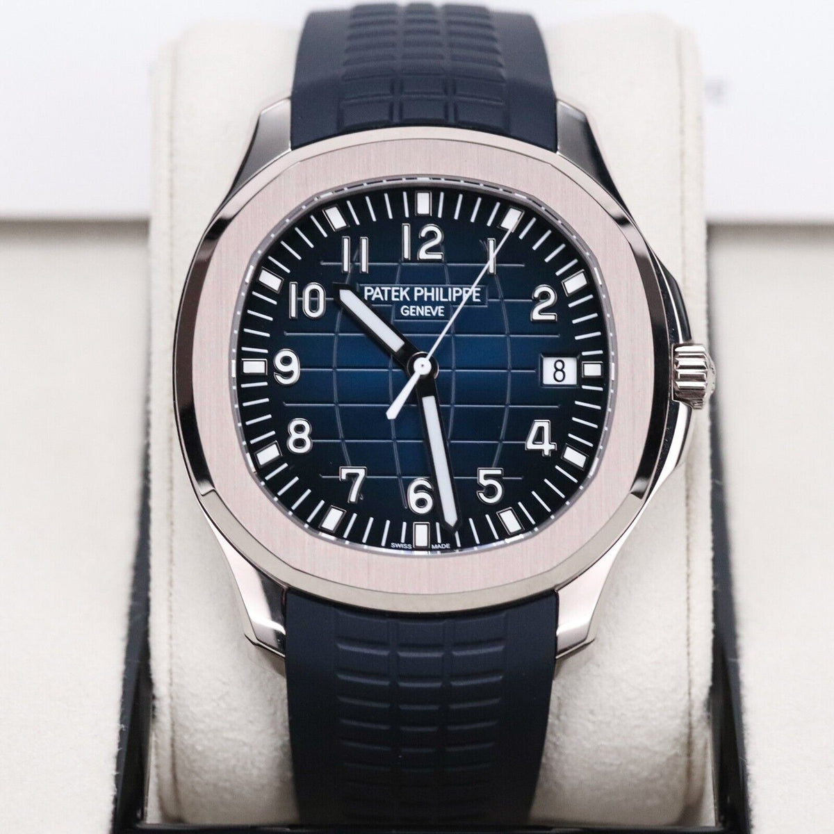 Patek Philippe Aquanaut White Gold Blue Dial Blue Rubber Strap 42mm - 5168G-001 5168G