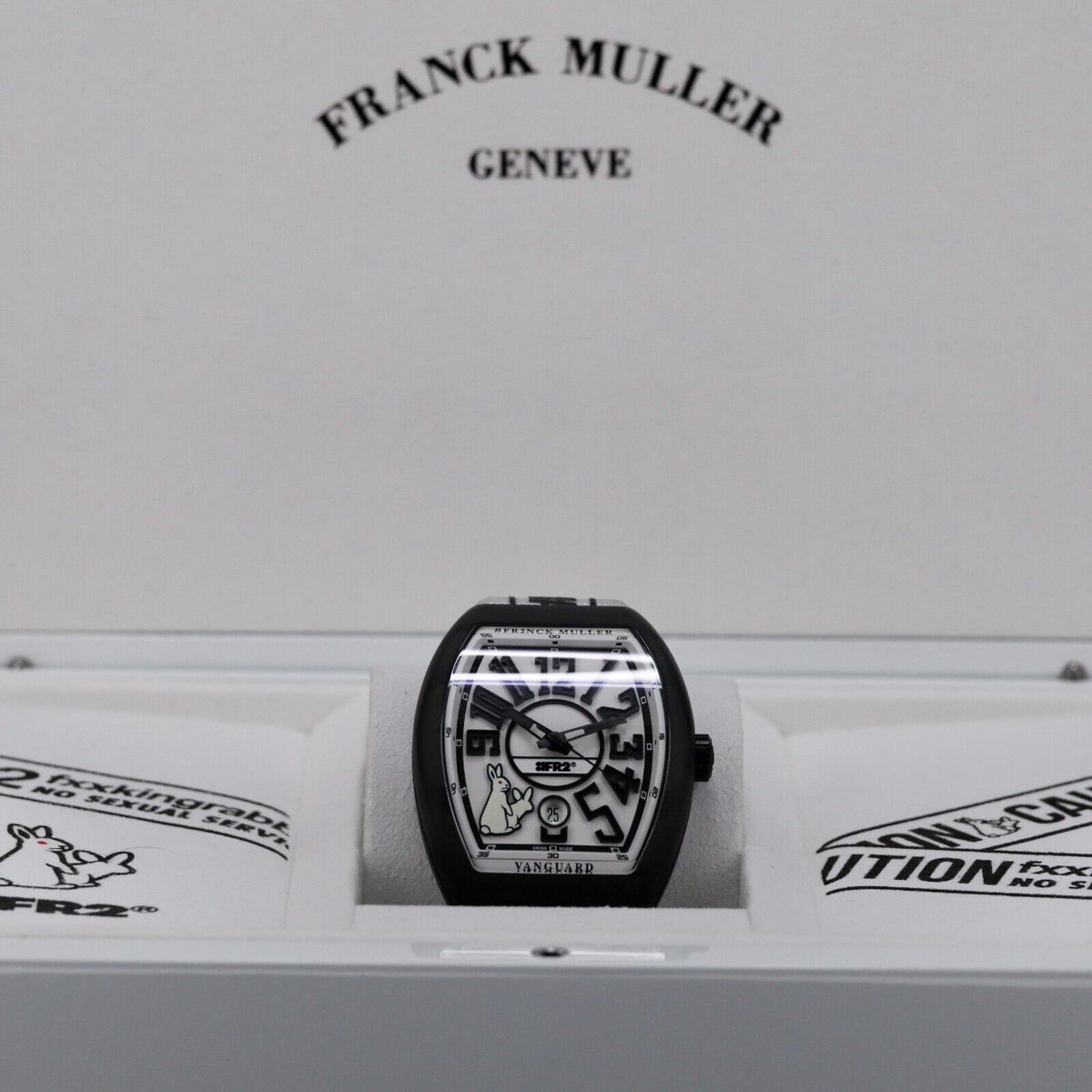 Franck Muller Vanguard 41mm FR2 Rabbits Carbon White Black V41SCDT Complete