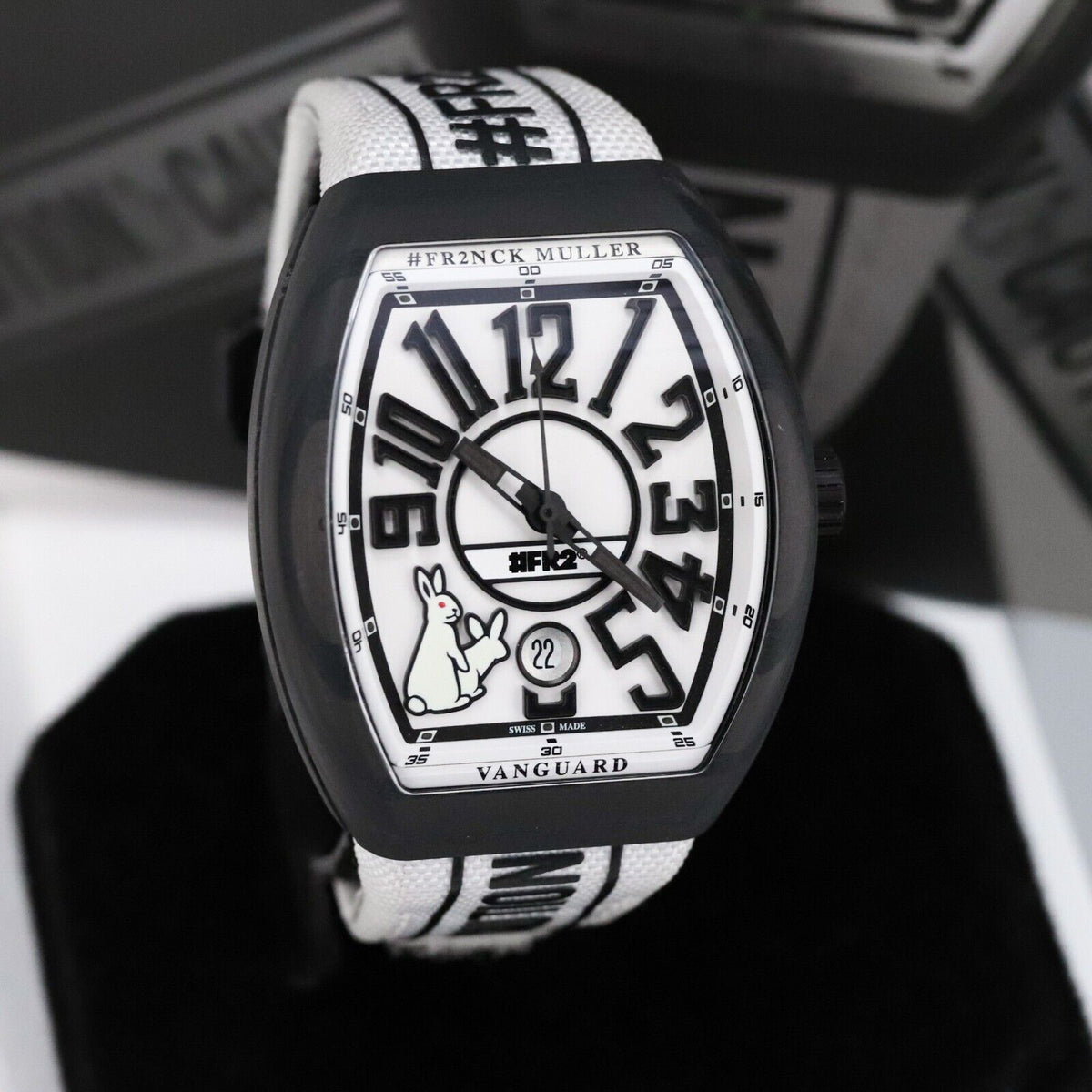 Franck Muller Vanguard 41mm FR2 Rabbits Carbon White Black V41SCDT Complete