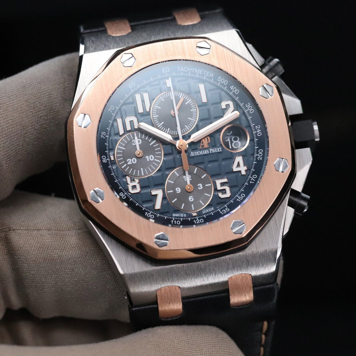 Audemars Piguet Royal Oak Offshore 42m Two Tone Blue Rose Steel Bucherer 26471SR.OO.D101CR.01.A