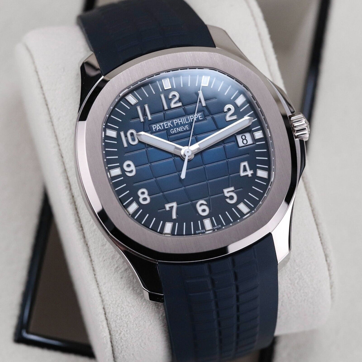 Patek Philippe Aquanaut White Gold Blue Dial Blue Rubber Strap 42mm - 5168G-001 5168G