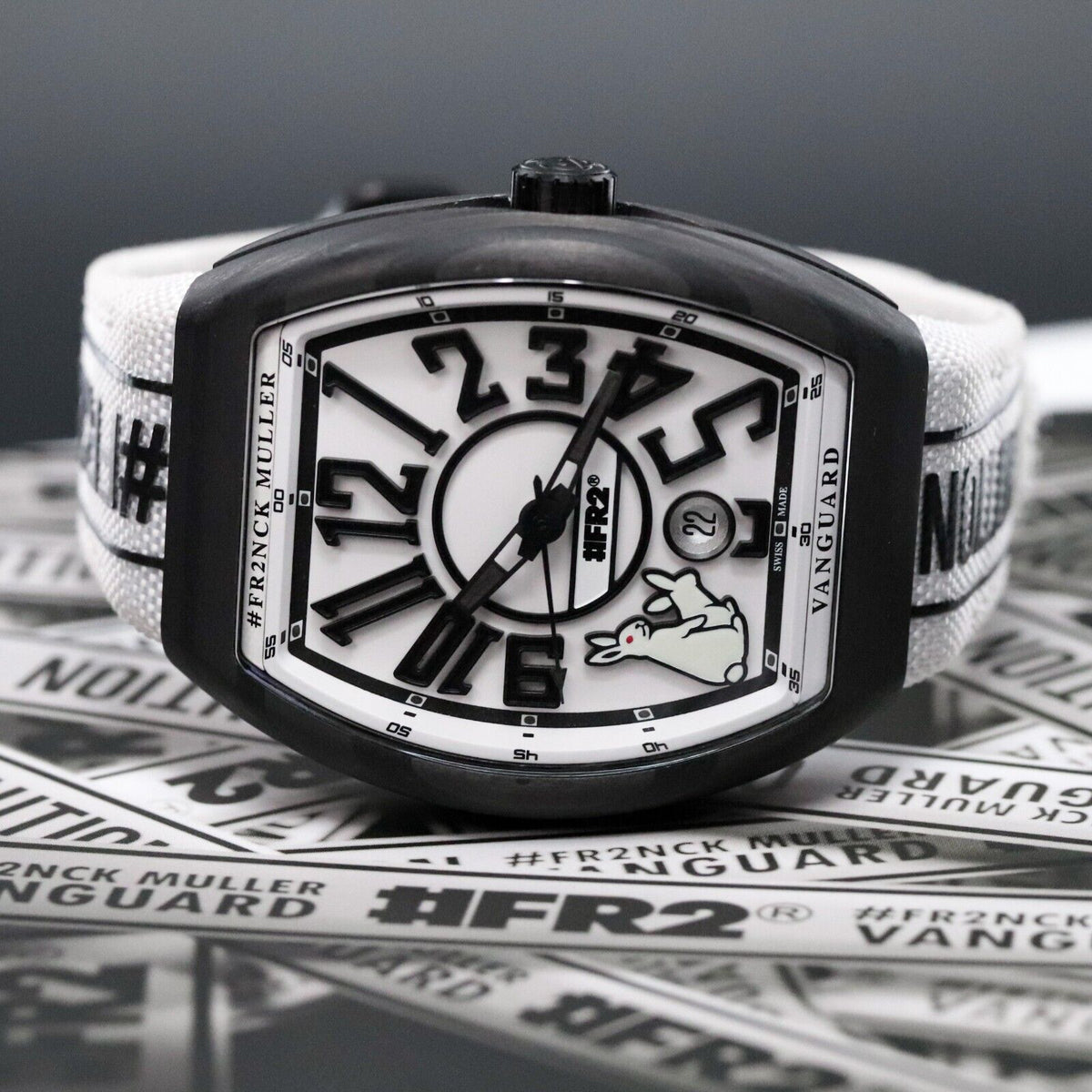 Franck Muller Vanguard 41mm FR2 Rabbits Carbon White Black V41SCDT Complete