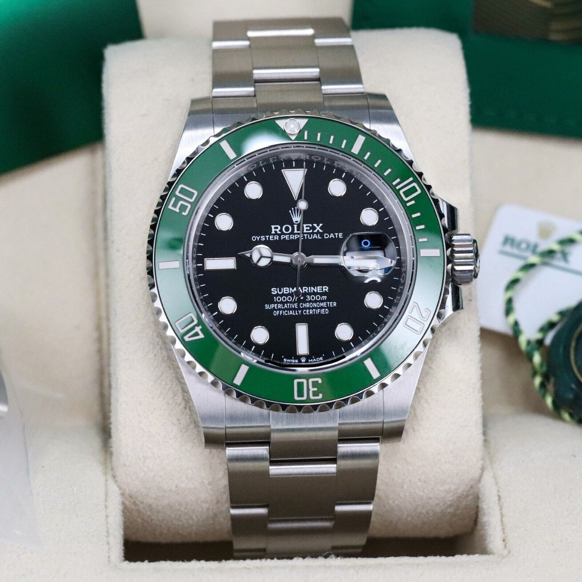 Rolex Submariner STARBUCKS Green Bezel Black Dial Oyster Steel Bracelet Sub Date 126610LV