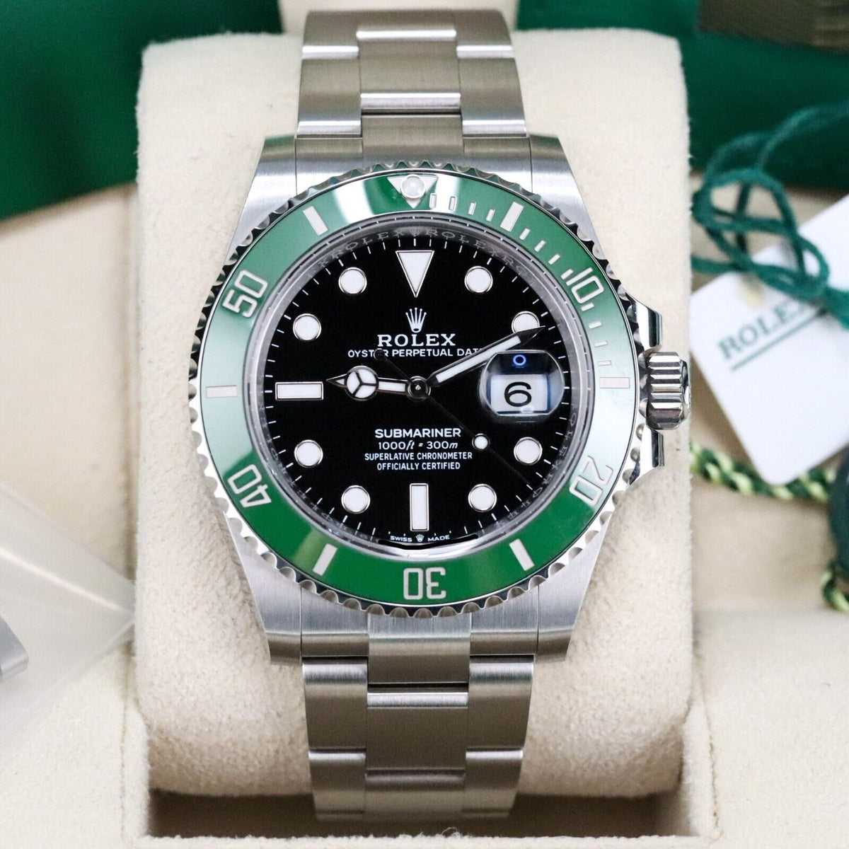 Rolex Submariner STARBUCKS Green Bezel Black Dial Oyster Steel Bracelet Sub Date 126610LV
