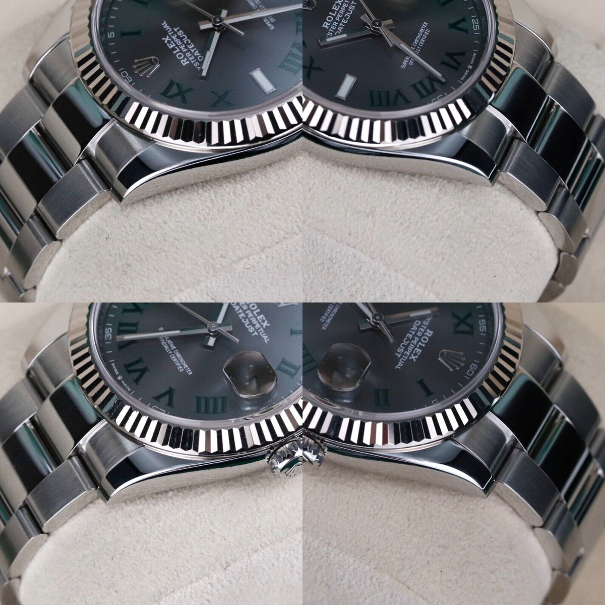 Rolex Datejust 41mm Wimbledon Dial Fluted Oyster Steel Gold Mint 126334