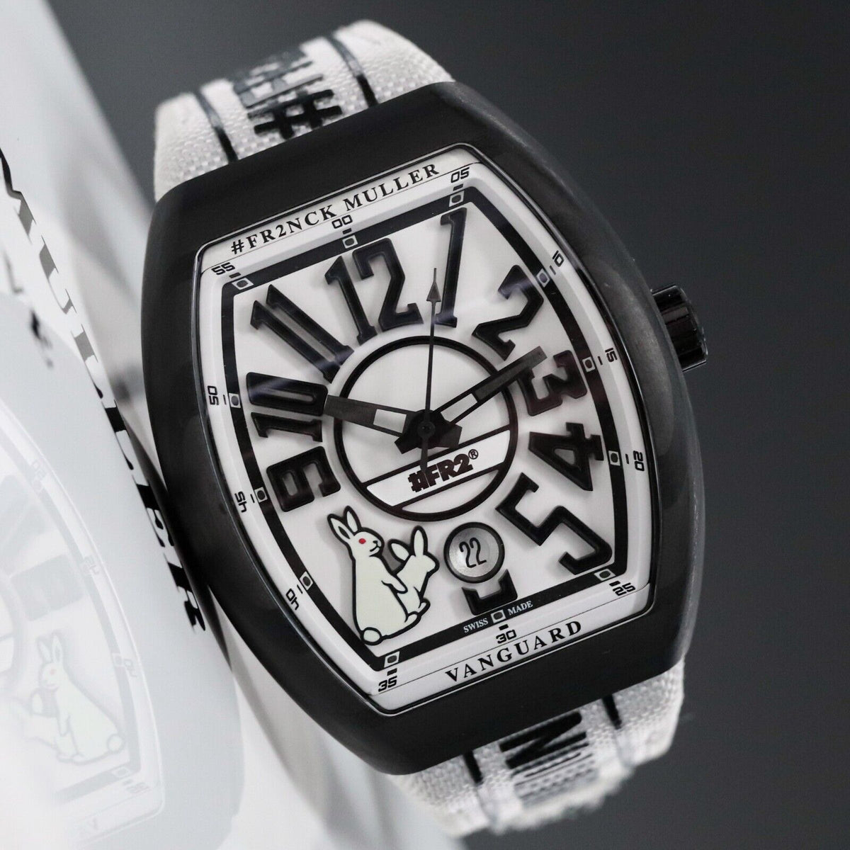 Franck Muller Vanguard 41mm FR2 Rabbits Carbon White Black V41SCDT Complete