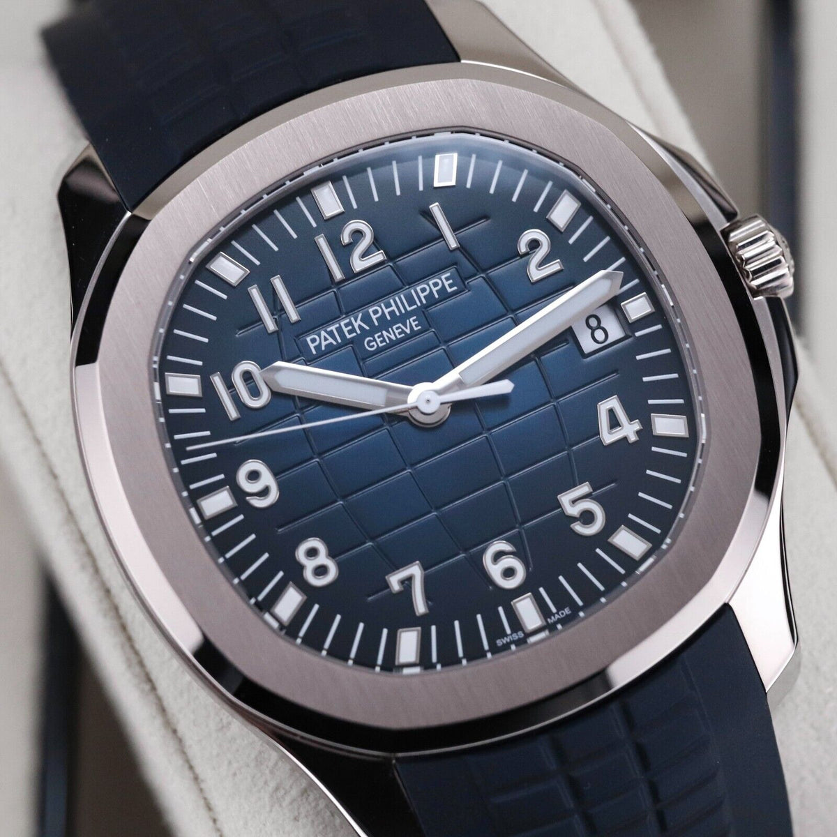 Patek Philippe Aquanaut White Gold Blue Dial Blue Rubber Strap 42mm - 5168G-001 5168G