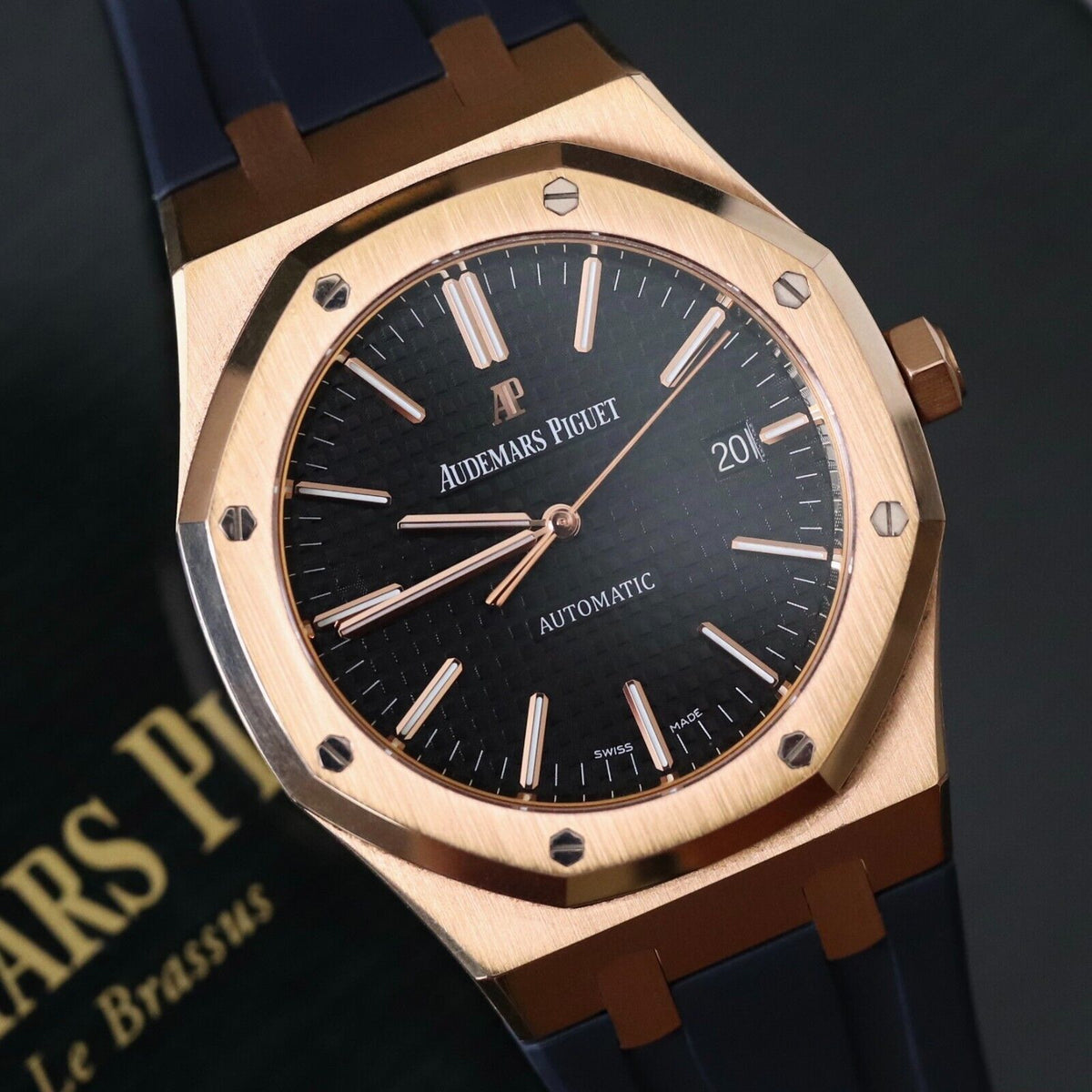 Audemars Piguet Royal Oak Automatic 41mm Rose Gold Black Dial 15400OR.OO.D002CR.01 Mint