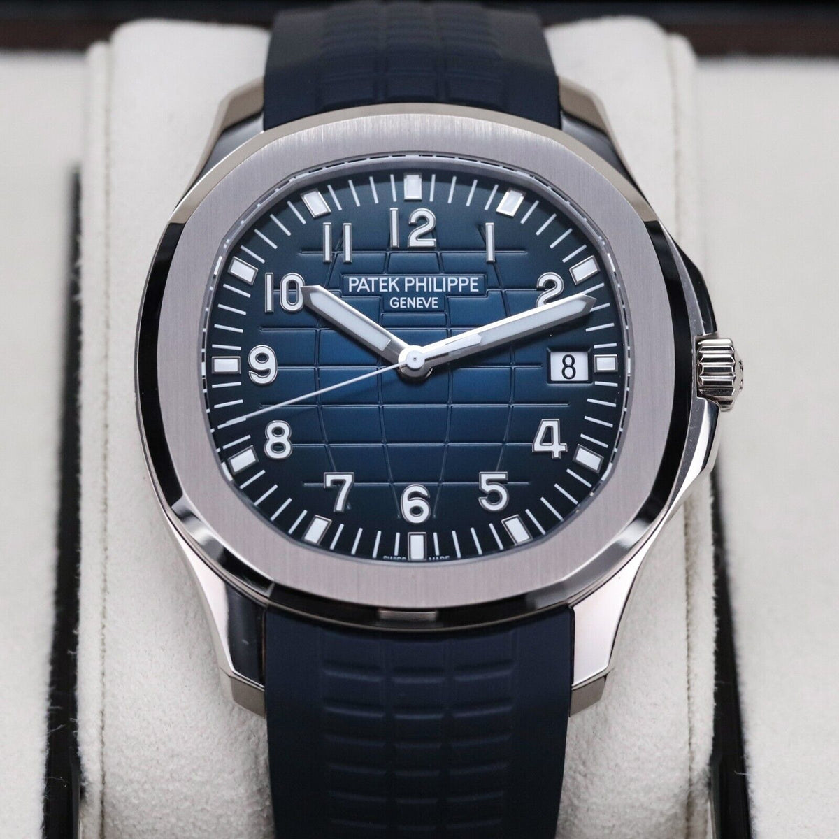 Patek Philippe Aquanaut White Gold Blue Dial Blue Rubber Strap 42mm - 5168G-001 5168G