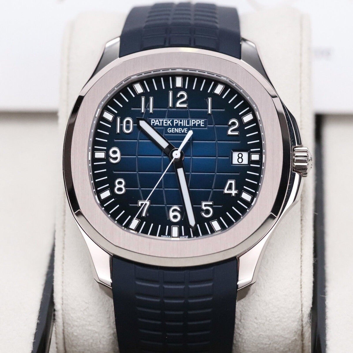 Patek Philippe Aquanaut White Gold Blue Dial Blue Rubber Strap 42mm - 5168G-001 5168G