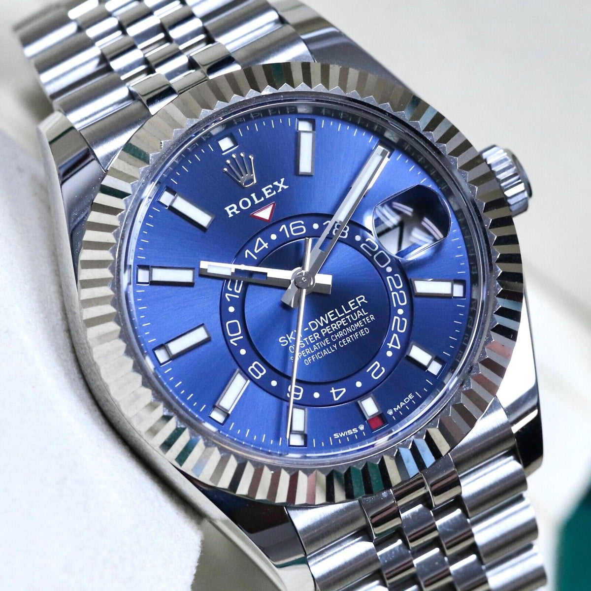 Rolex Sky-Dweller 42mm Blue Dial Fluted Steel Jubilee 336934