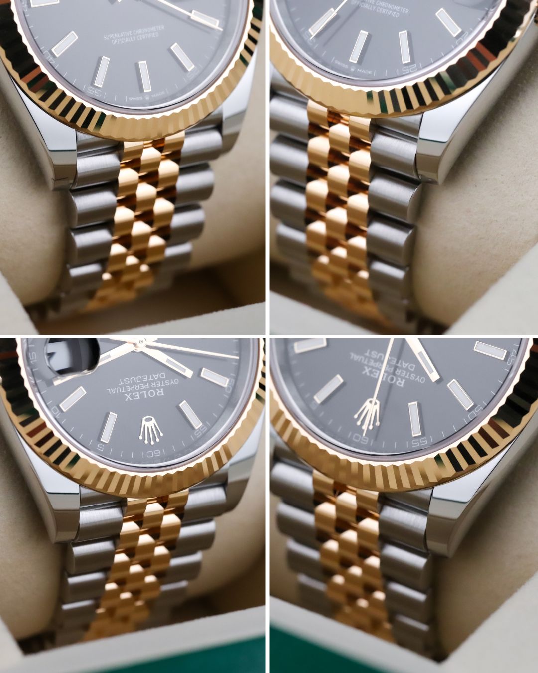 Rolex Datejust 41mmBlack Dial Fluted Jubilee Steel Two Tone Yellow Gold 126333