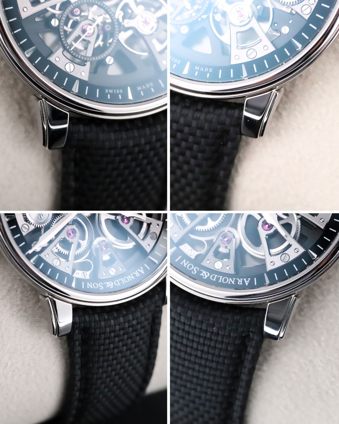 Arnold & Son Nebula 41.5mm Skeleton Openwork Steel Black Dial Sapphire Black Strap 1NEAS.B05A.K003S