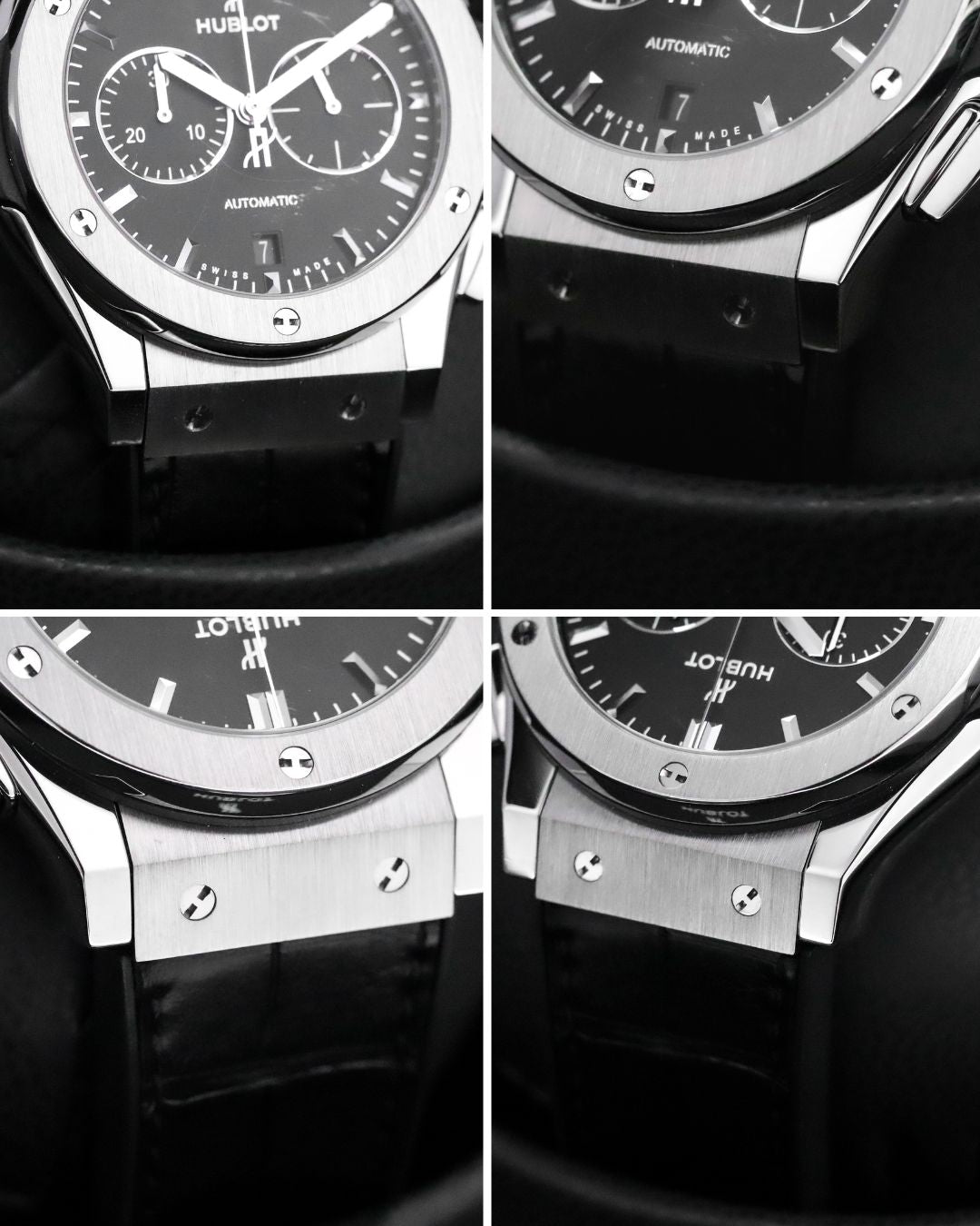 Hublot Classic Fusion Chronograph 42mm Black Dial Titanium Leather 541.NX.1171.LR
