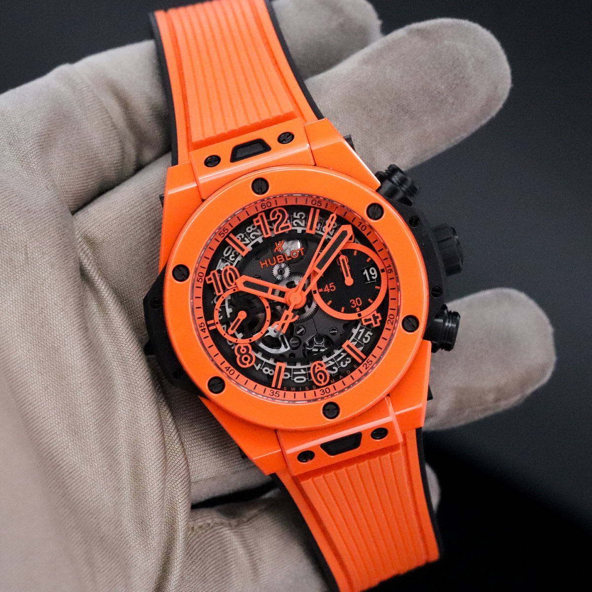Hublot Big Bang Unico Orange 42mm Limited Skeleton Dial Ceramic Orange on Rubber 441.CU.5910.RX