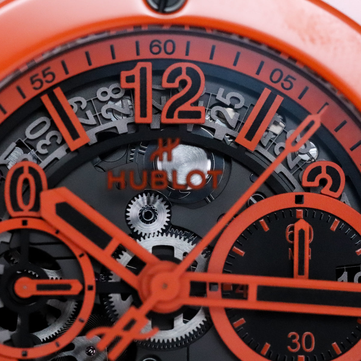 Hublot Big Bang Unico Orange 42mm Limited Skeleton Dial Ceramic Orange on Rubber 441.CU.5910.RX