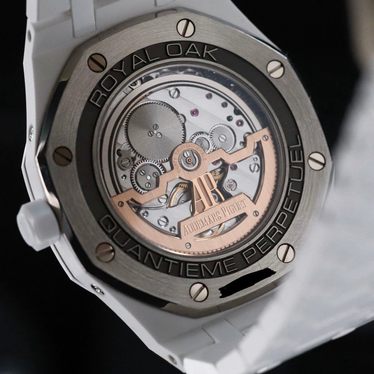 Audemars Piguet Royal Oak Perpetual Calendar White Ceramic Perpetual Calendar Blue Dial 41mm Moonphase 26579CB