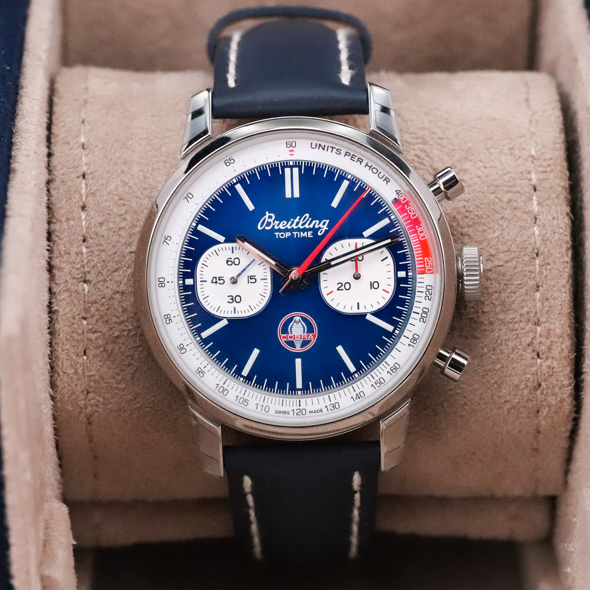 Breitling Top Time B01 Shelby 41mm Blue Dial Cobra Sapphire Crystal Stainless Chronograph AB01763A
