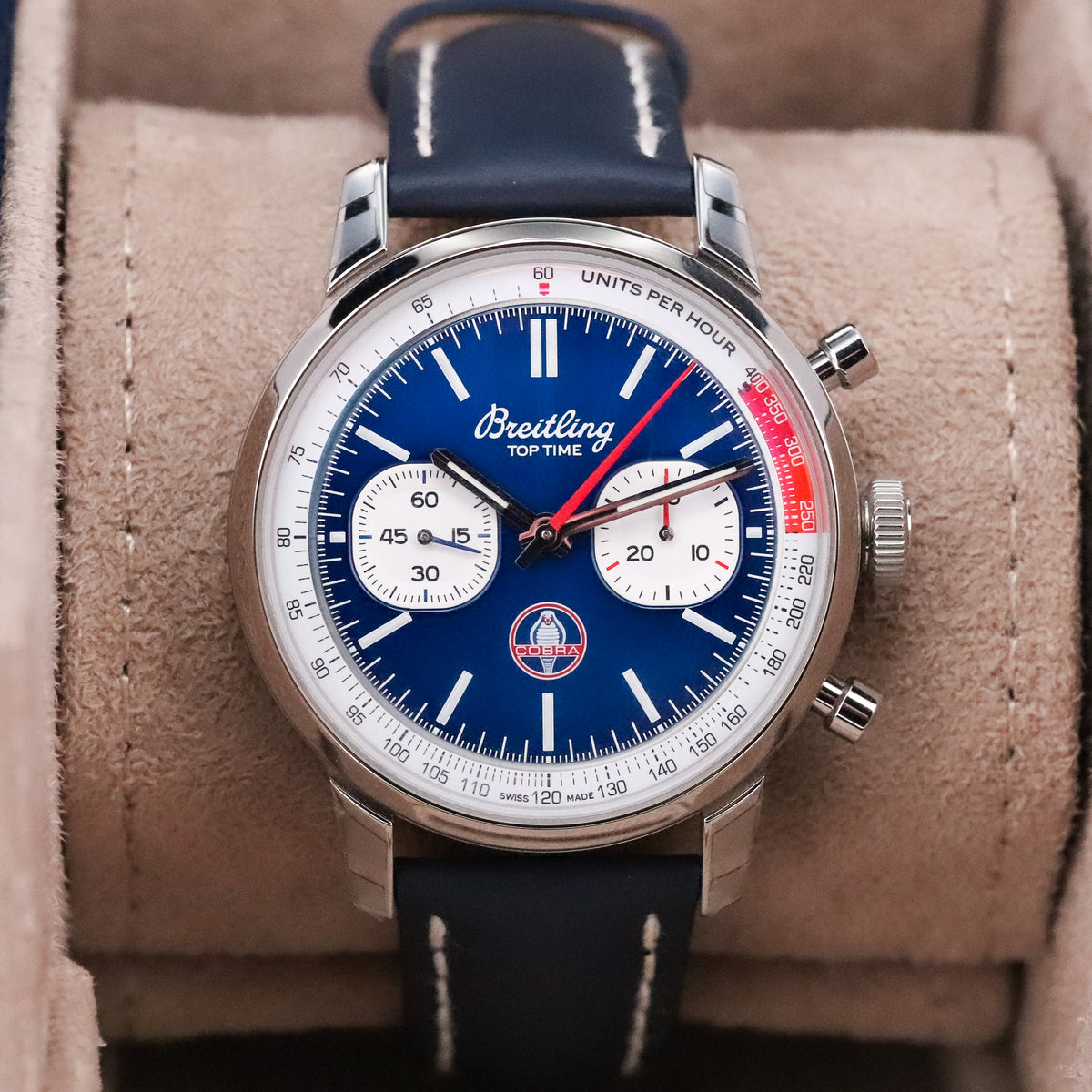 Breitling Top Time B01 Shelby 41mm Blue Dial Cobra Sapphire Crystal Stainless Chronograph AB01763A