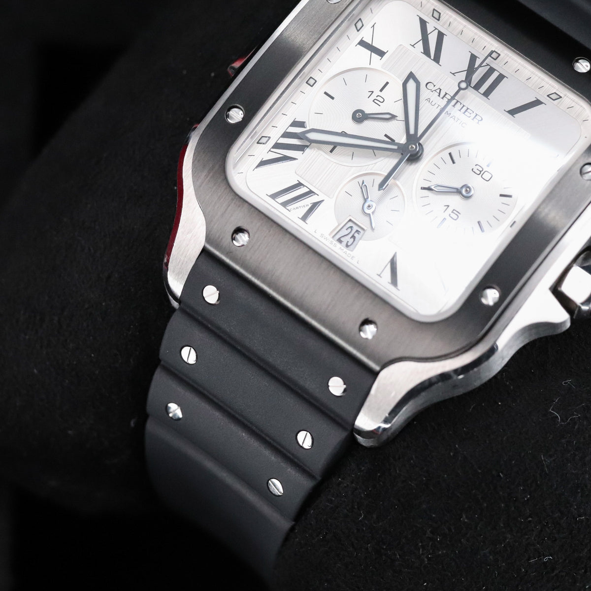 Cartier Santos De Cartier Chronograph 43.3mm Extra Large Model White Silver Roman WSSA0017