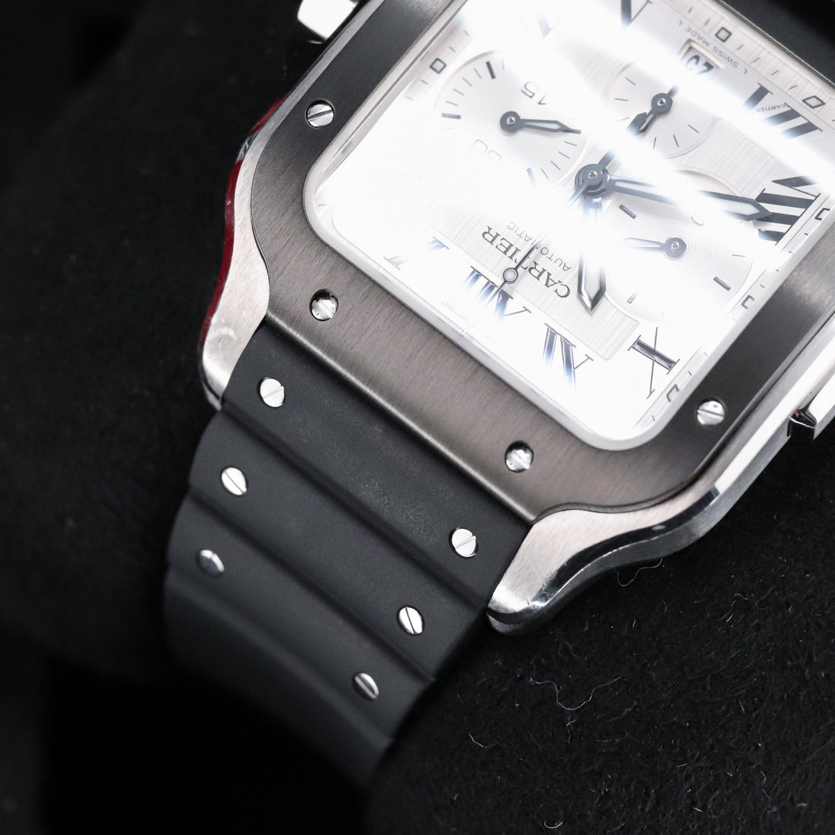 Cartier Santos De Cartier Chronograph 43.3mm Extra Large Model White Silver Roman WSSA0017