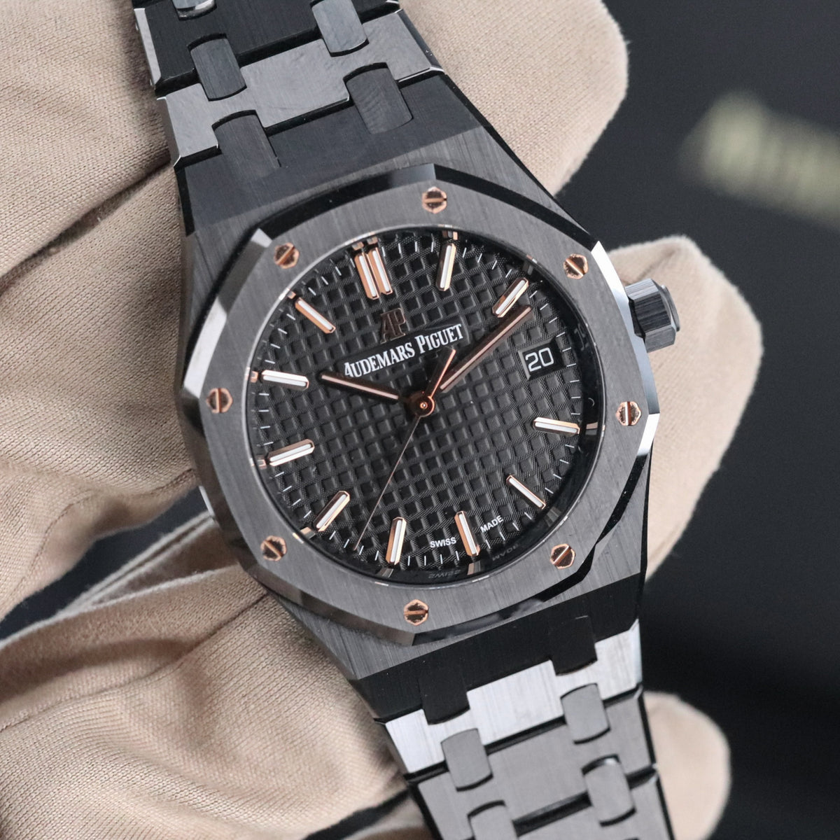 Audemars Piguet Royal Oak Selfwinding 34mm Black Ceramic Black Dial Gold Selfwinding 77350CE.OO.1266CE.01