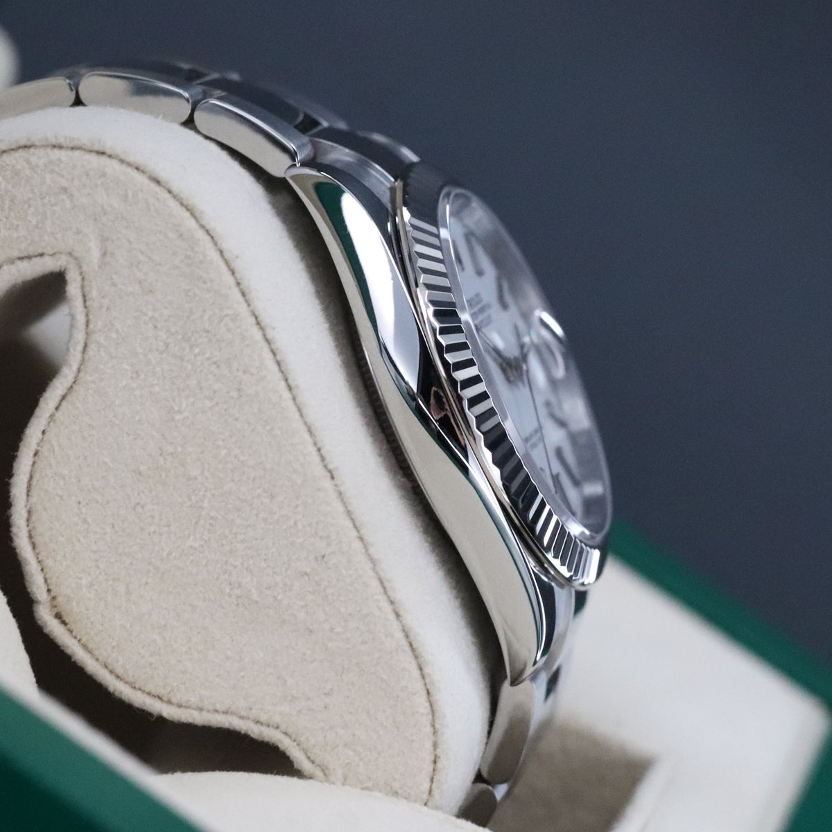 Rolex Datejust 41 White Stick Dial Fluted White Gold Bezel Oyster Bracelet 126334