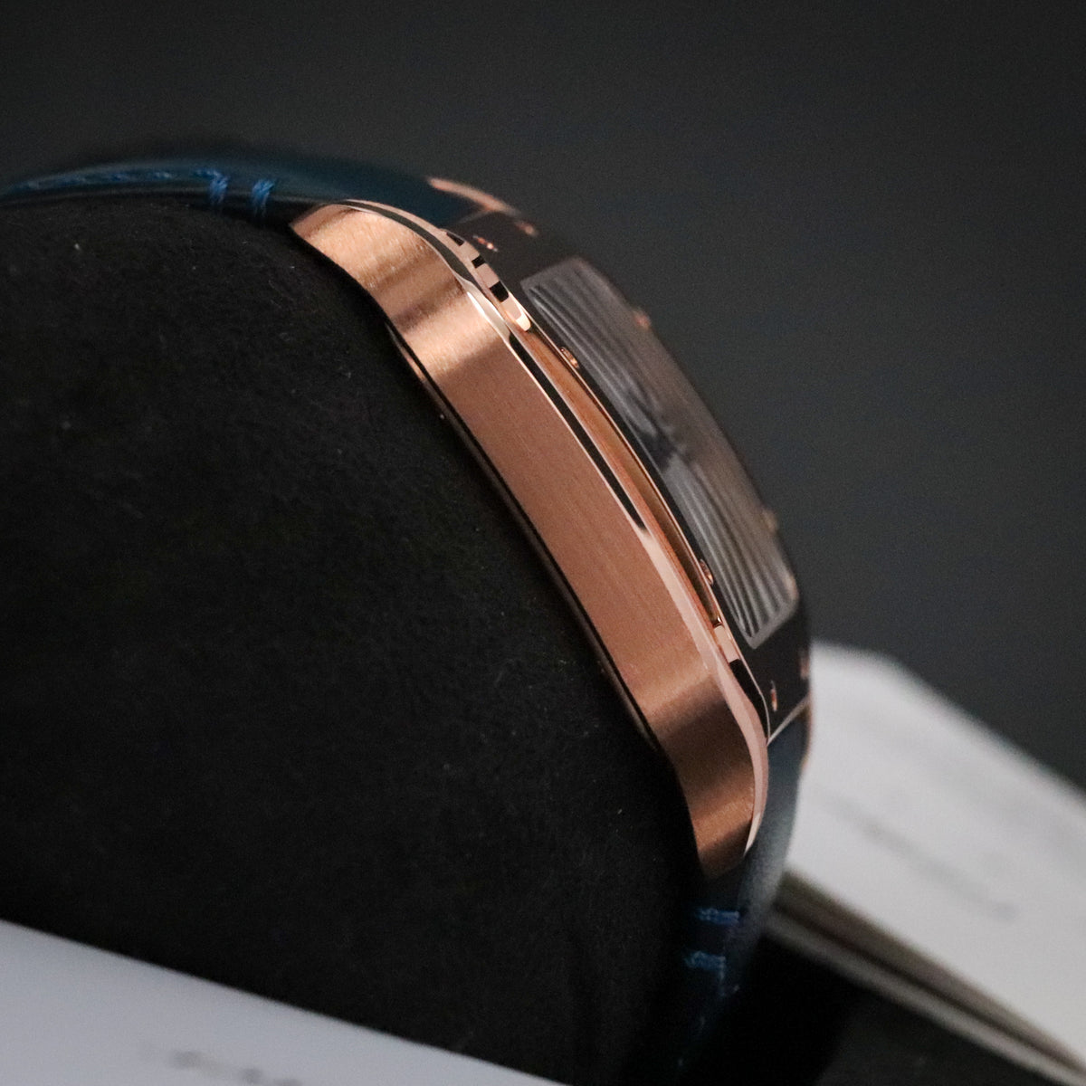 Cartier Santos Large 2023 Complete 40mm Rose Gold White Roman Dial Blue Strap WGSA0019