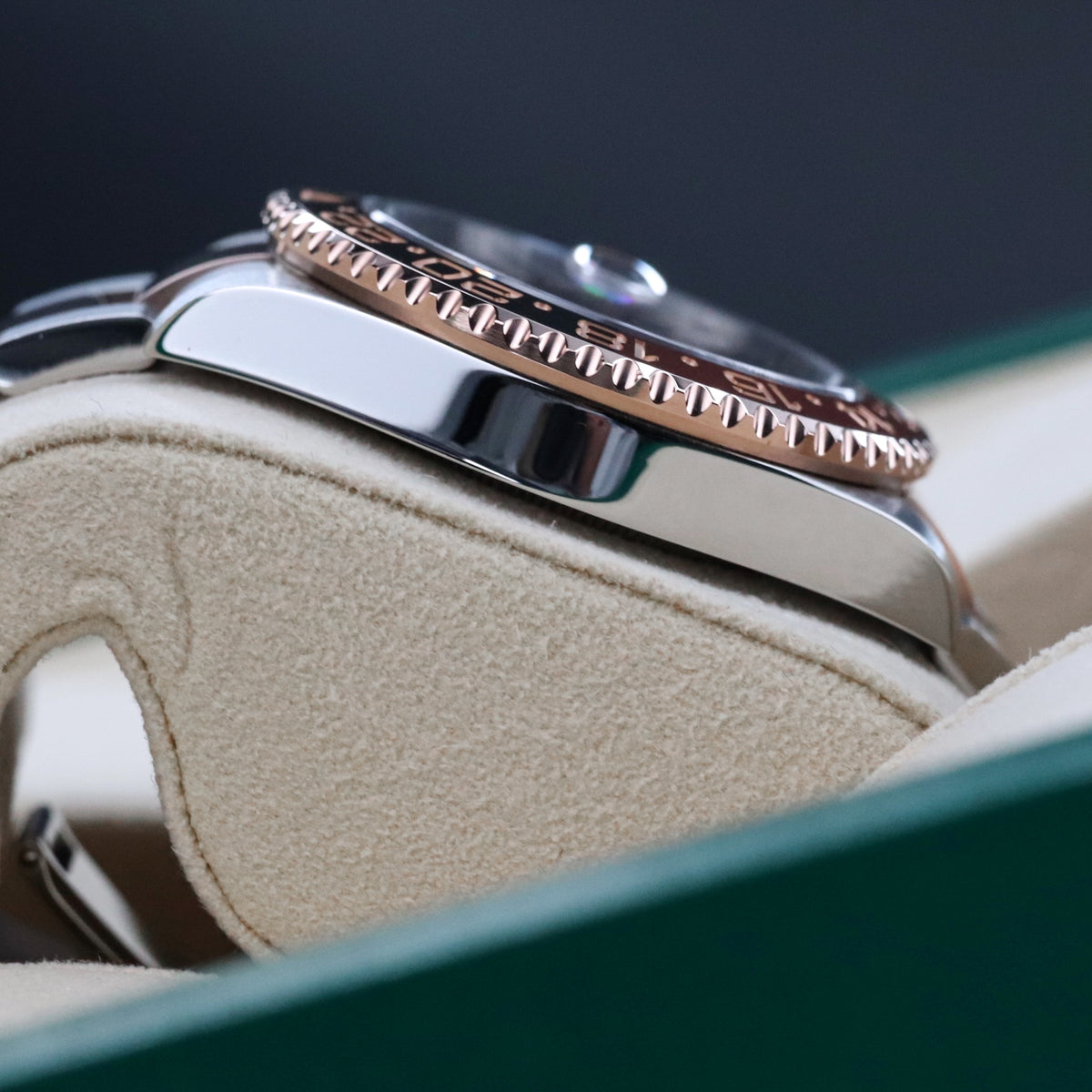 Rolex GMT Master II Rootbeer 40mm Two Tone Rose Gold Black Dial Black Brown Ceramic Bezel 12671CHNR