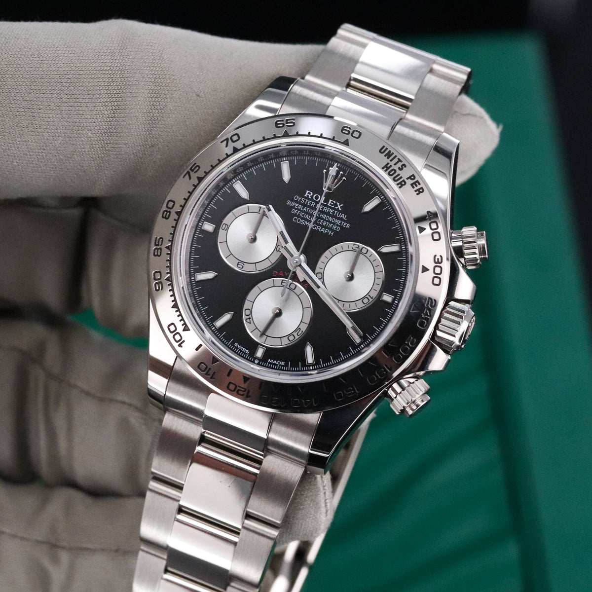 Rolex Daytona Baby LeMans 2025 Complete 40mm White Gold Black Dial Silver Sub Dials Oyster 126509