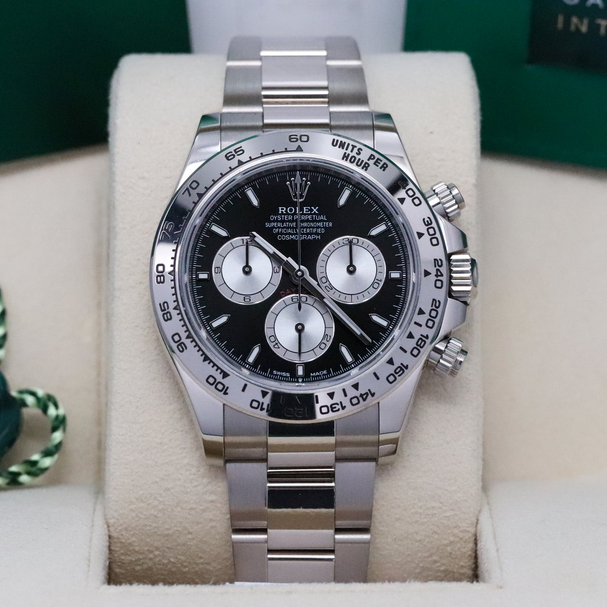 Rolex Daytona Baby LeMans 2025 Complete 40mm White Gold Black Dial Silver Sub Dials Oyster 126509