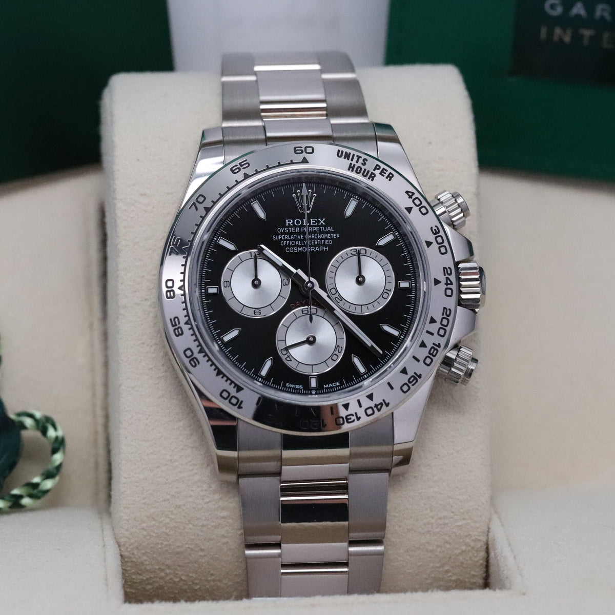 Rolex Daytona Baby LeMans 2025 Complete 40mm White Gold Black Dial Silver Sub Dials Oyster 126509