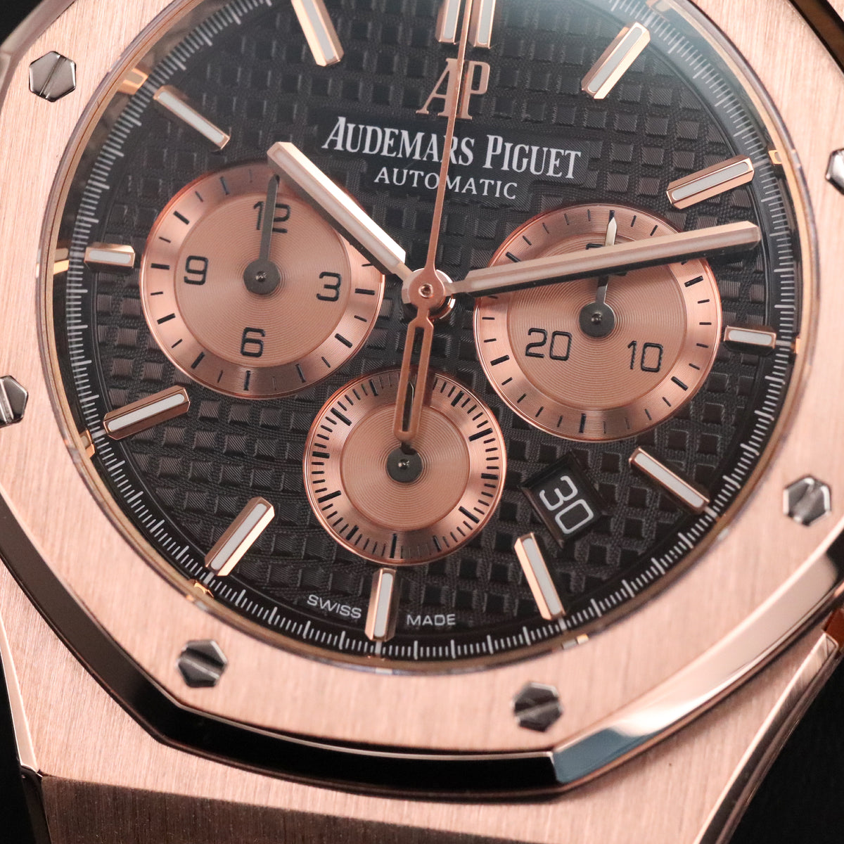 Audemars Piguet Royal Oak Chrono 2023 Complete 41mm Rose Gold Brown Chocolate Dial Brown Leather Strap 26331OR