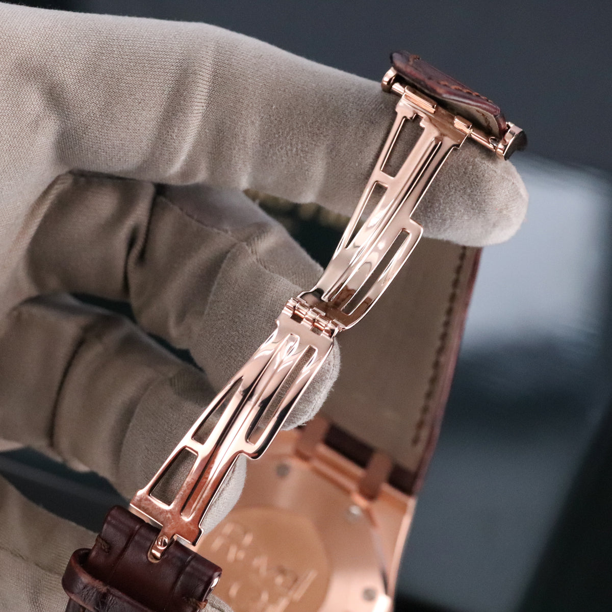 Audemars Piguet Royal Oak Chrono 2023 Complete 41mm Rose Gold Brown Chocolate Dial Brown Leather Strap 26331OR