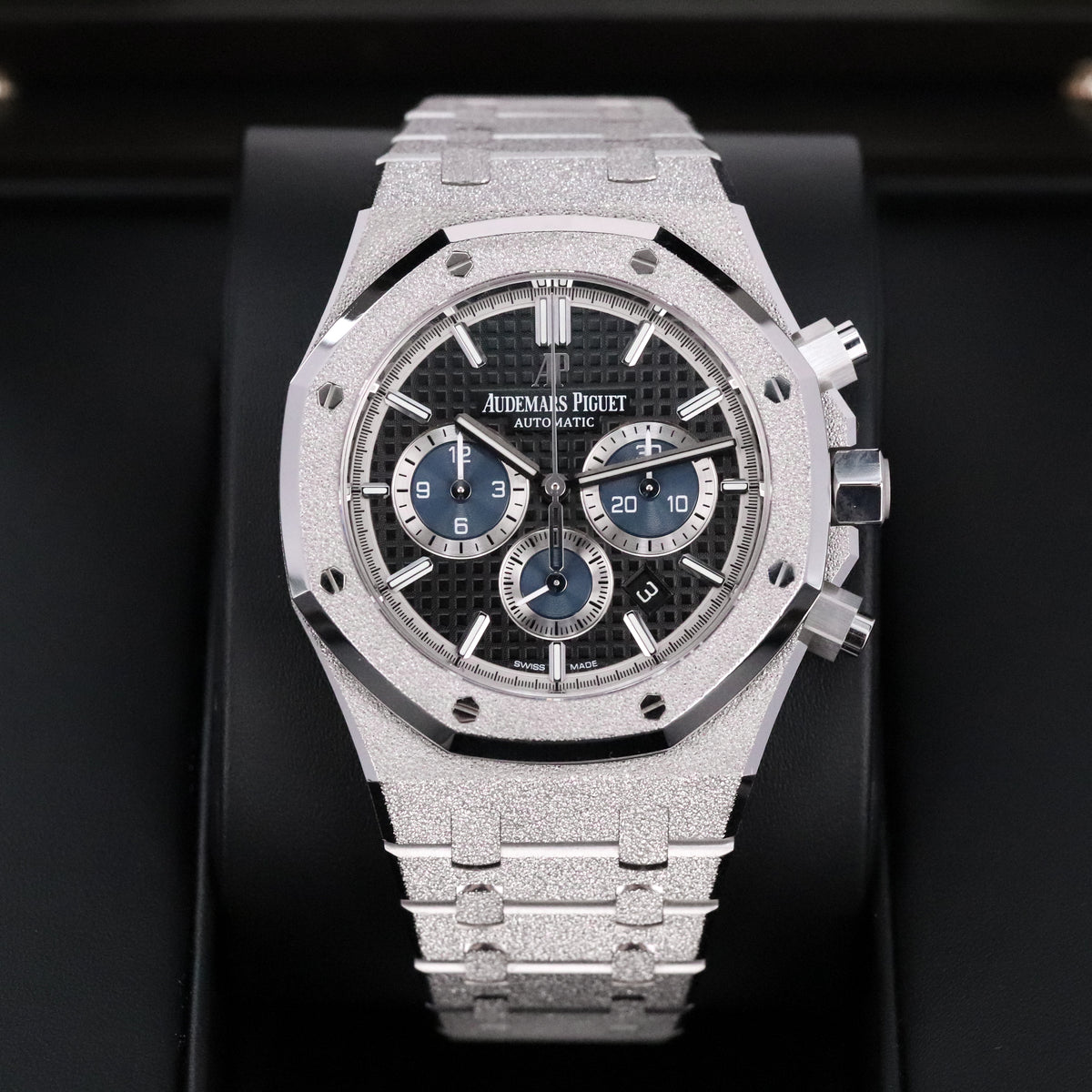Audemars Piguet Royal Oak Chronograph Complete 41mm Frosted White Gold Black Dial Frosted Bracelet 26331BC.GG.1224BC.03 - Limited to 111 Pieces