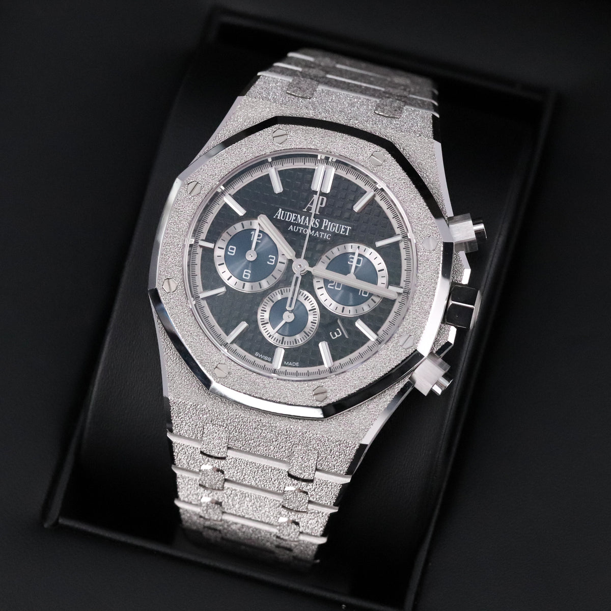 Audemars Piguet Royal Oak Chronograph Complete 41mm Frosted White Gold Black Dial Frosted Bracelet 26331BC.GG.1224BC.03 - Limited to 111 Pieces