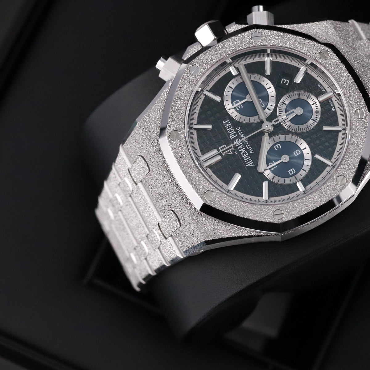 Audemars Piguet Royal Oak Chronograph Complete 41mm Frosted White Gold Black Dial Frosted Bracelet 26331BC.GG.1224BC.03 - Limited to 111 Pieces