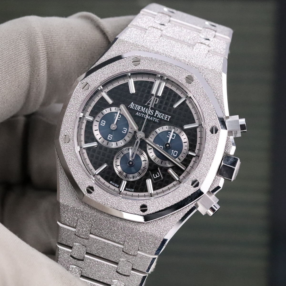 Audemars Piguet Royal Oak Chronograph Complete 41mm Frosted White Gold Black Dial Frosted Bracelet 26331BC.GG.1224BC.03 - Limited to 111 Pieces