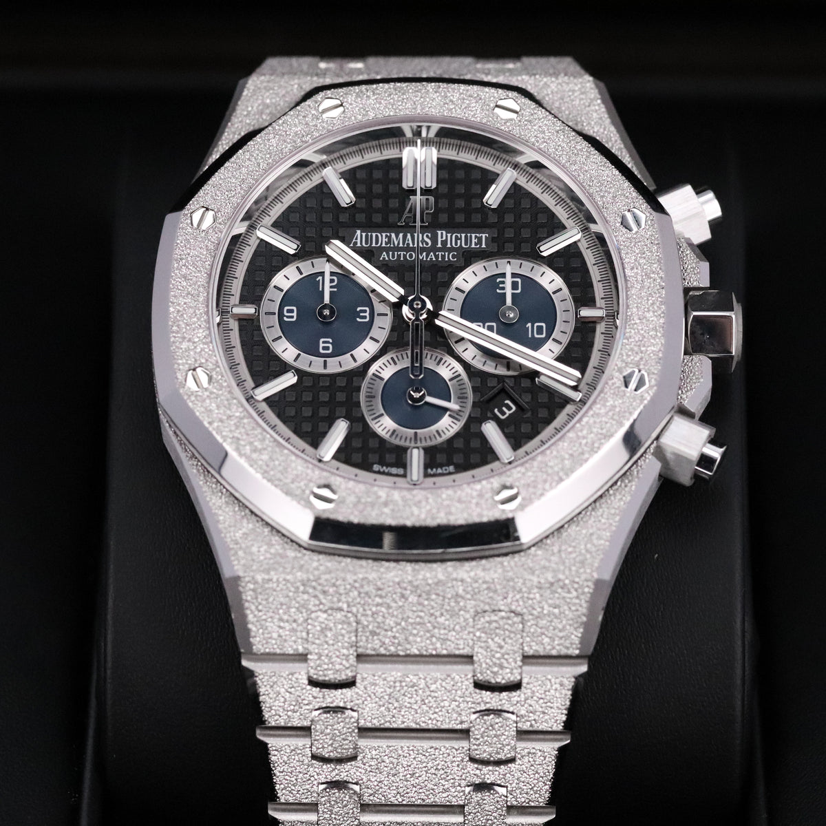 Audemars Piguet Royal Oak Chronograph Complete 41mm Frosted White Gold Black Dial Frosted Bracelet 26331BC.GG.1224BC.03 - Limited to 111 Pieces