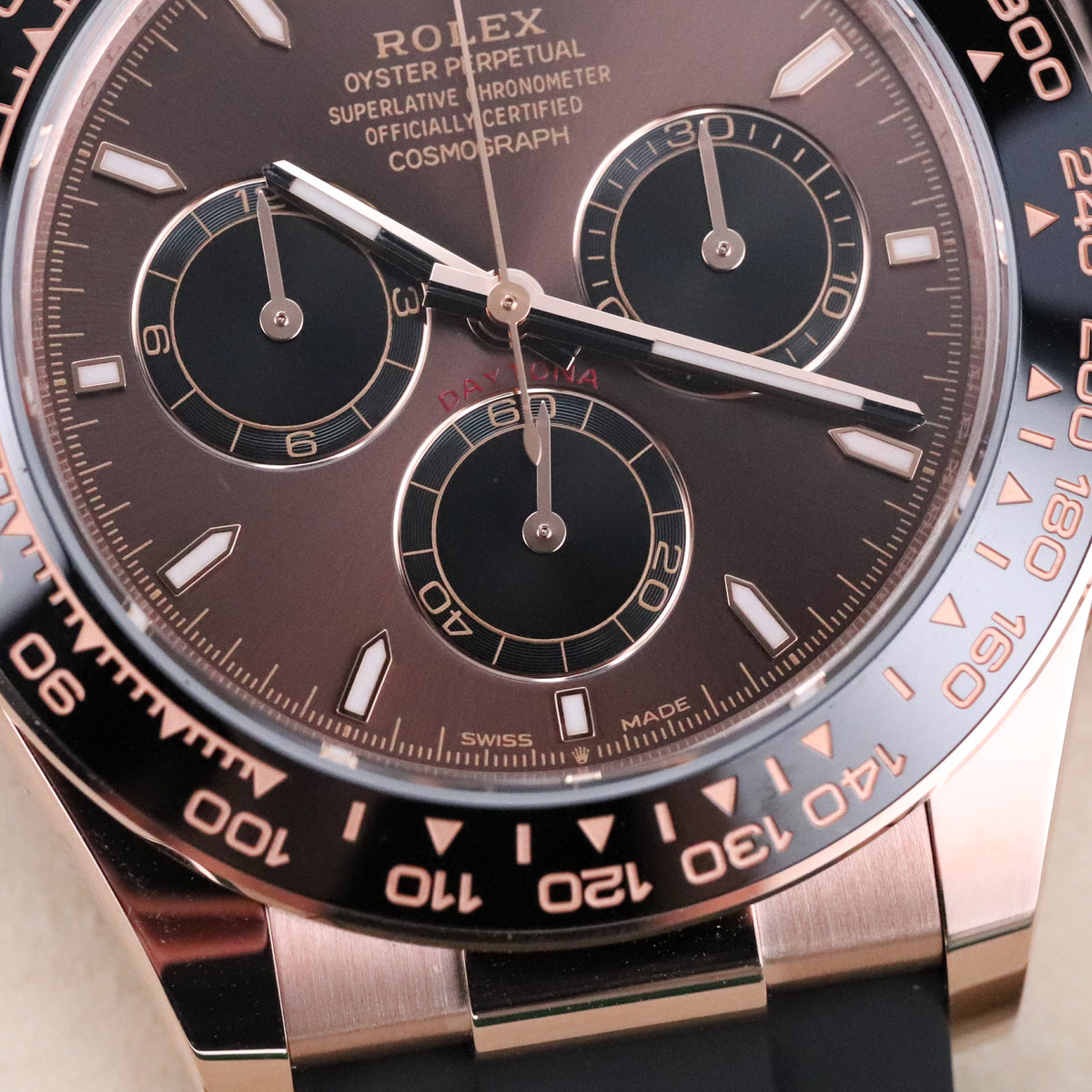 Rolex Cosmograph Daytona 2025 Complete 40mm Rose Gold Brown Dial Black Oysterflex Strap 126515LN