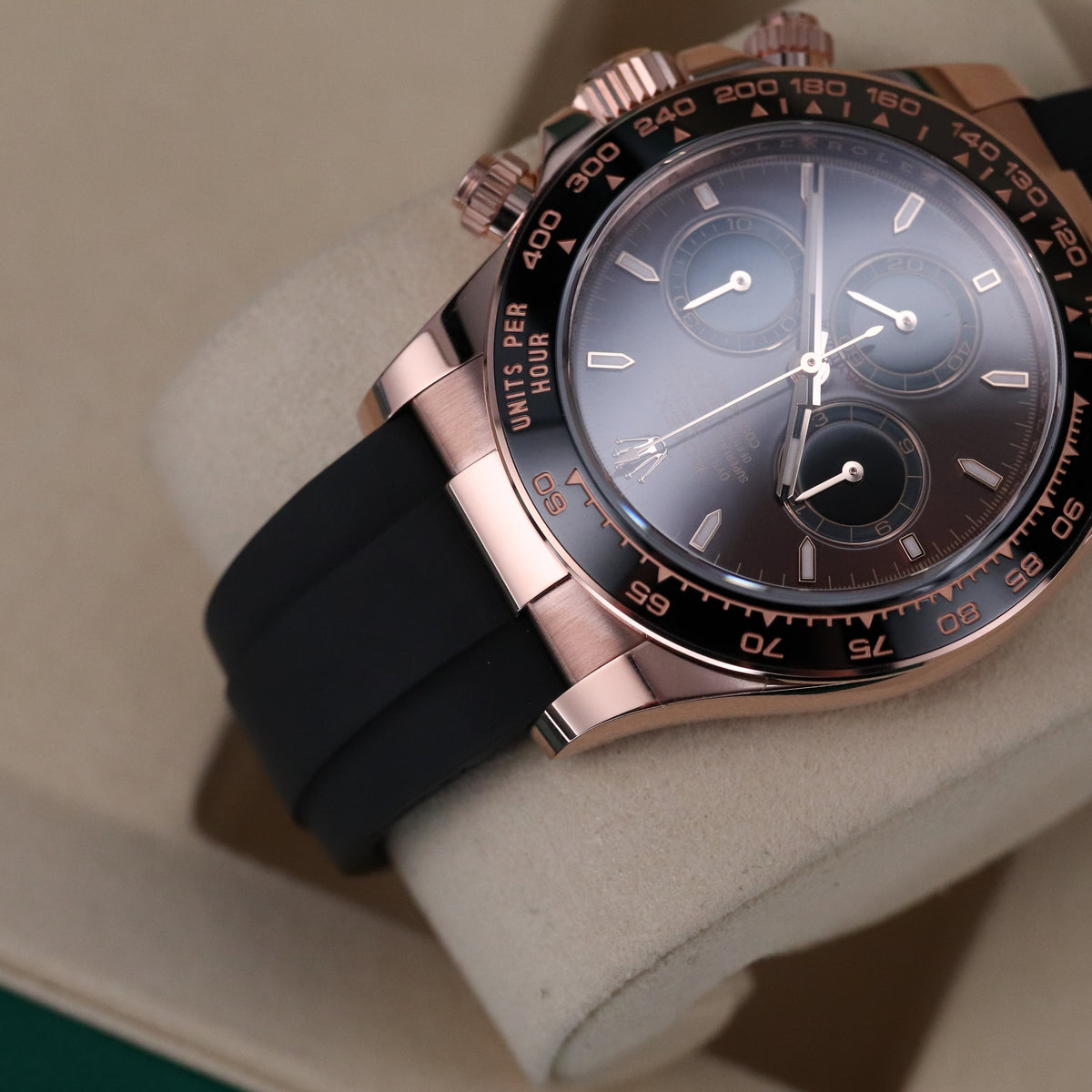 Rolex Cosmograph Daytona 2025 Complete 40mm Rose Gold Brown Dial Black Oysterflex Strap 126515LN